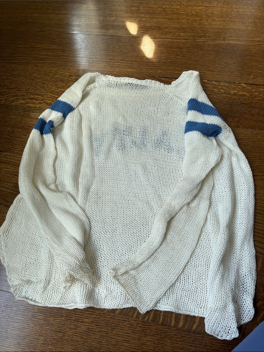 Wooden Ships Salty Graphic Knit Sweater - White with Blue Accent - Picture 3 of 3